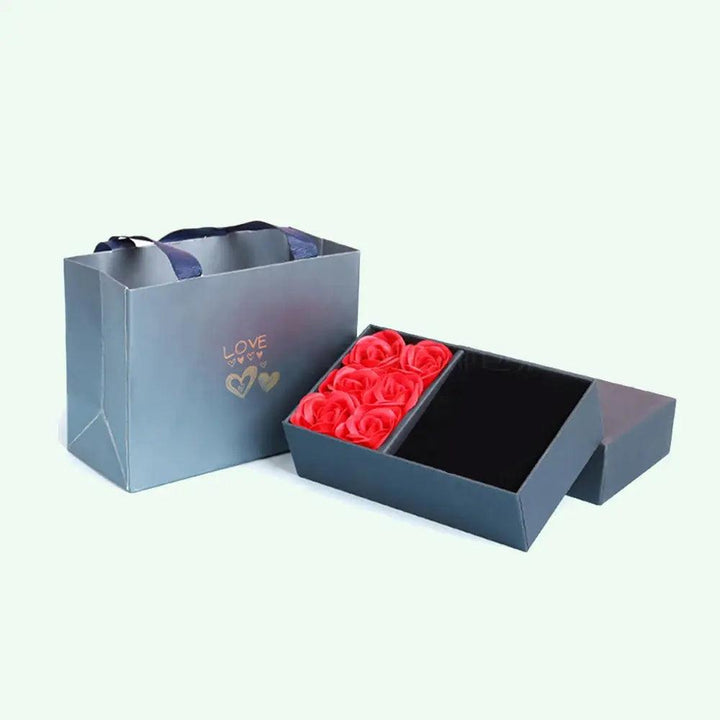 Rose Gift Box Eternal Flower Ring,Pendant,Earrings,Necklace,Jewelry Box 6 Valentine's Day Rose Gift Box Packaging Box Jewelry St - MRLOUIS