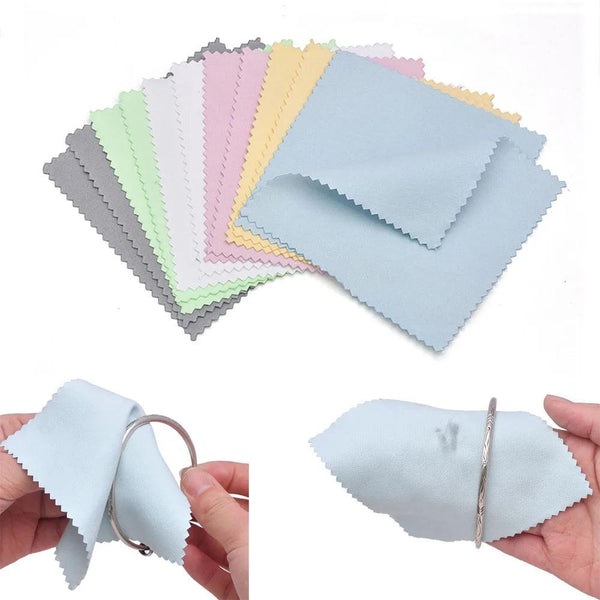 60mm 80mm 100mm Jewelry Polishing Cloth Double-Sided Cleaning Cloth for Gold Silver Jewelry Tools 10-30Pcs MRLOUIS