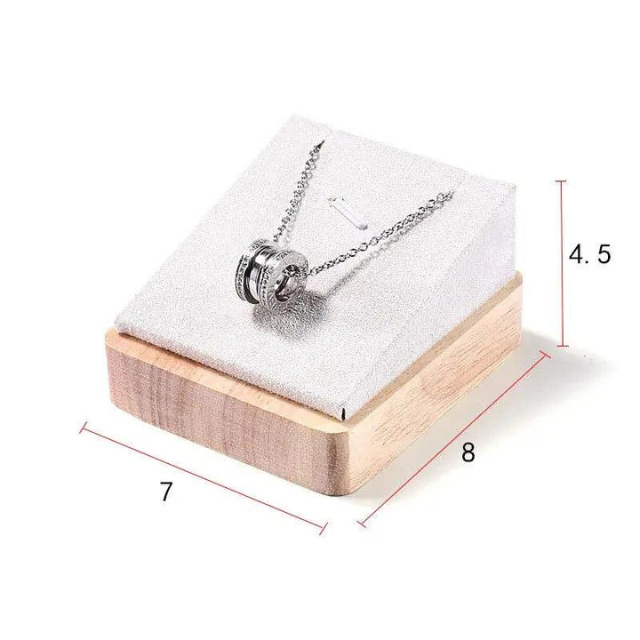 New Wooden Jewelry Pendant Necklace Display Stand Holder PU Velvet Women Shopwindow Wedding Organizer Trays Box - MRLOUIS