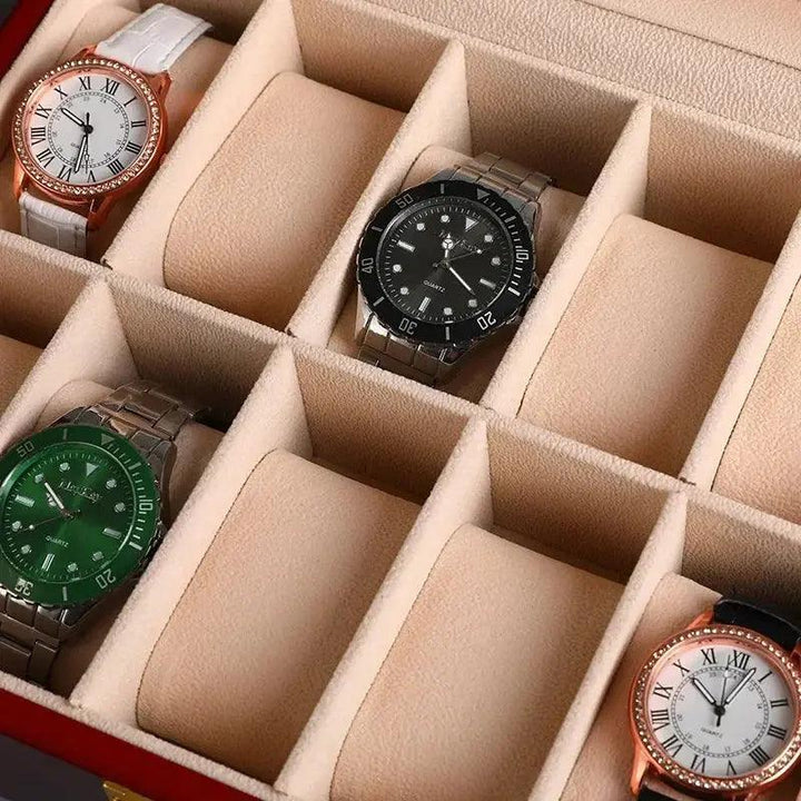 Wooden Watch Box 1/2/3/5/6/10/12 Slot Watch Gift Box Watch Storage Travel Case Organizer Men Jewellery Box Piano-bake-paint - MRLOUIS