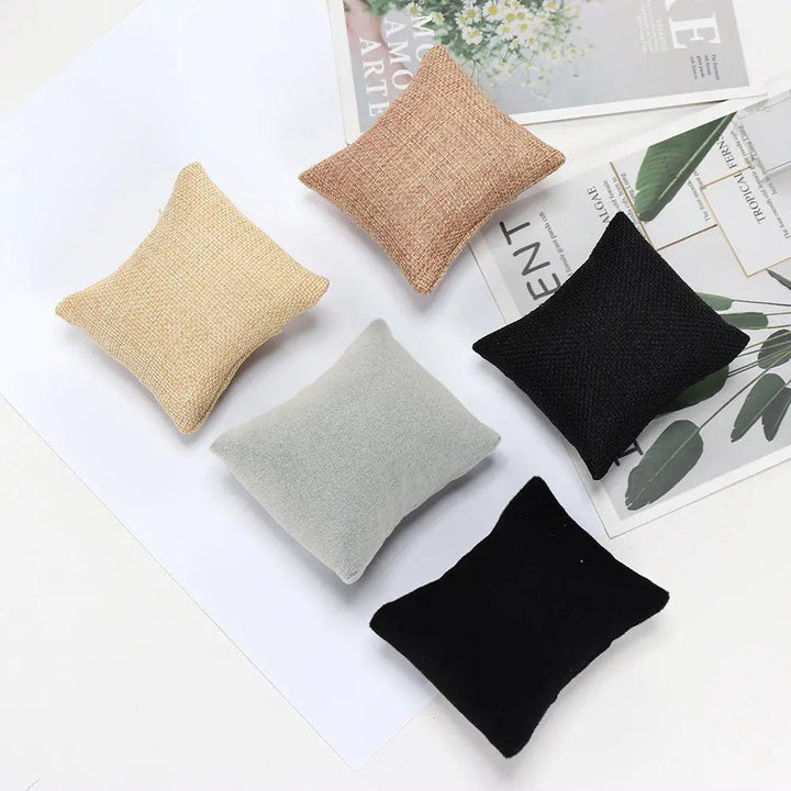 5 Colors Beige Black Grey Fabric Pillow For Watch Bangle Bracelet Display Holder Gift Jewelry Cushion DIY Accessories Wholesale - MRLOUIS