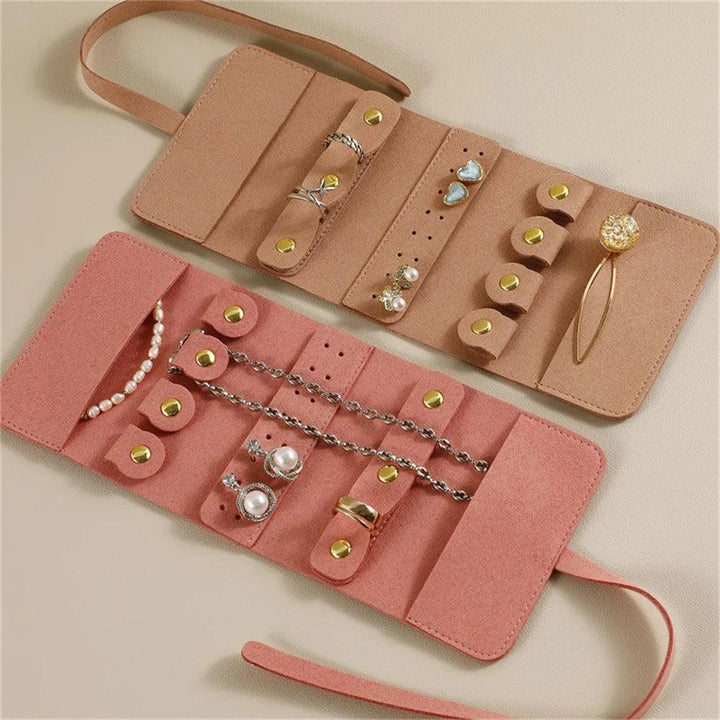 Travel Portable Jewelry Organizer Roll Foldable Jewelry Case for Bracelet Ring Necklaces Earring Jewelry Storage Bag Travel Bags MRLOUIS