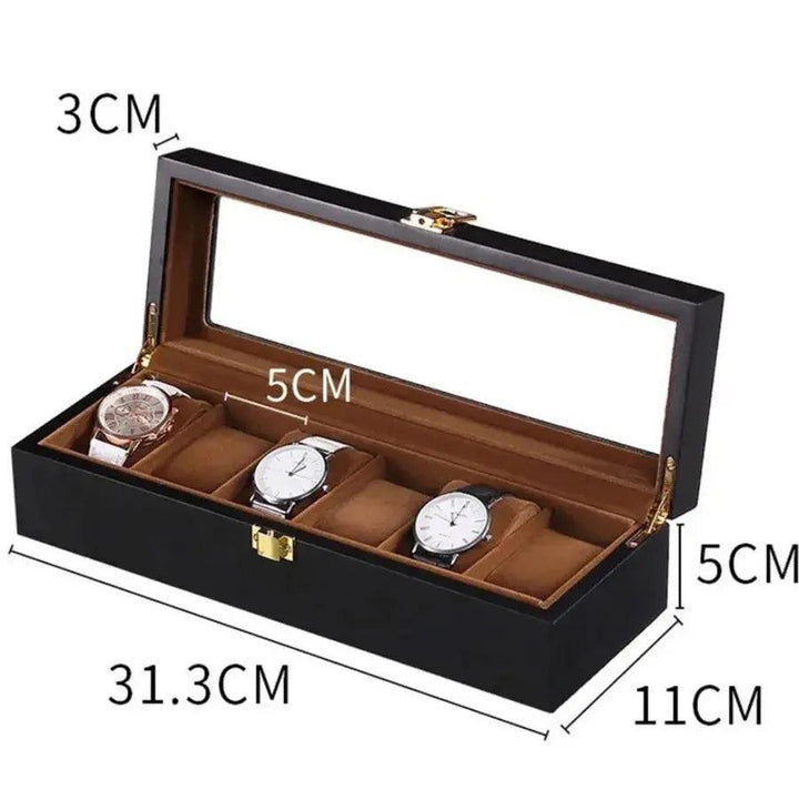 Wooden Watch Box 1/2/3/5/6/10/12 Slot Watch Gift Box Watch Storage Travel Case Organizer Men Jewellery Box Piano-bake-paint - MRLOUIS