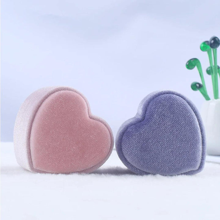 New Creative Heart Shaped Velvet Ring Box Jewelry Packaging Storage Box Propose Marriage Wedding Ring Organizer Display Case MRLOUIS