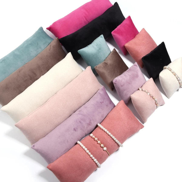 1 Set Color Velvet Cushion Jewelry Display Pillow Stand Bracelet Watch Bangle Organizer Cushion Photography Prop Show Holder Wholesale MRLOUIS