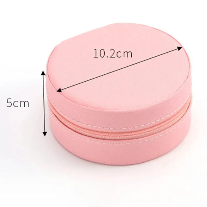 Portable Round Jewelry Box Necklaces Earrings Rings Jewelry Organizer Display Travel Jewelry Case Boxes Pu Leather Storage Box MRLOUIS