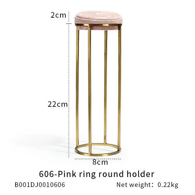 Pink Color Jewelry Shop Window Display Stand Metal Necklace Holder Earring Organizer Pendant Show Rack Bust Photo Props - MRLOUIS