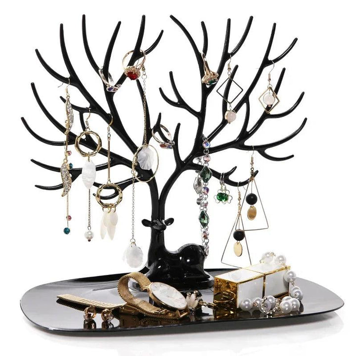 Jewelry Display Stand Tray Tree Storage Racks Earrings Necklaces Rings Jewelry Boxes Case Desktop Organizer Holder Make Up Decor MRLOUIS