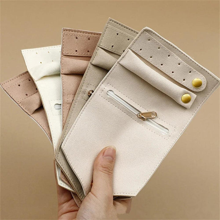 Portable Jewelry Organizer Bag for Women Travel Multi-functional Earrings Ring Necklace Storage Bag PU Creative Jewelry Roll MRLOUIS