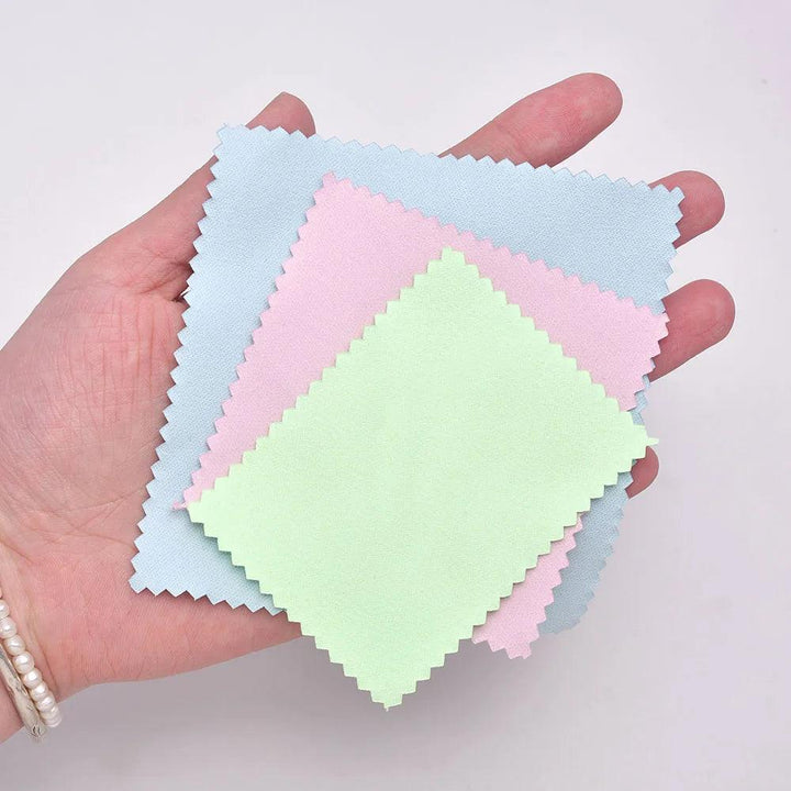 60mm 80mm 100mm Jewelry Polishing Cloth Double-Sided Cleaning Cloth for Gold Silver Jewelry Tools 10-30Pcs MRLOUIS