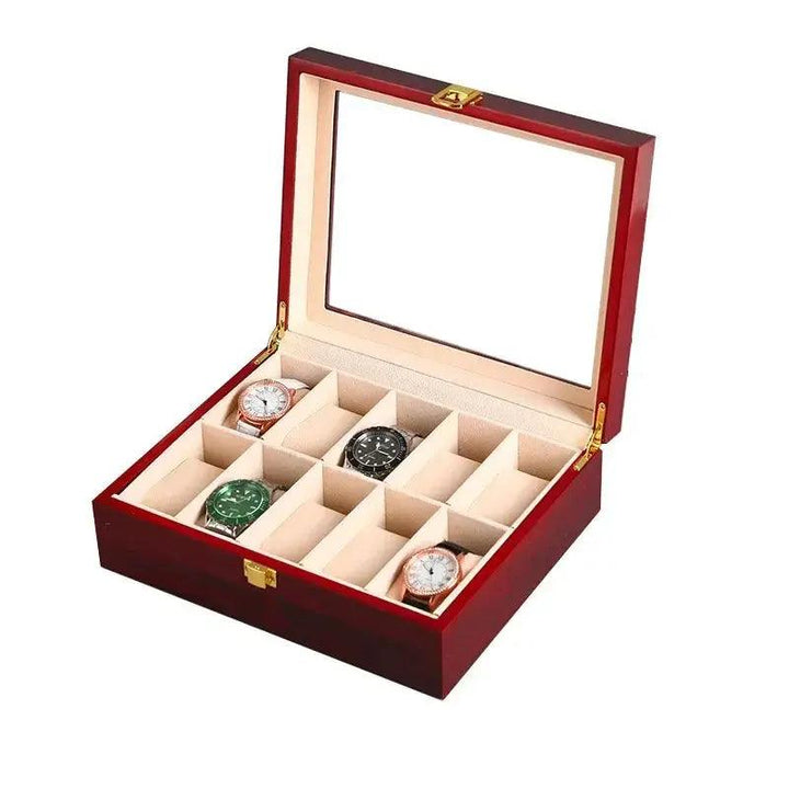 Wooden Watch Box 1/2/3/5/6/10/12 Slot Watch Gift Box Watch Storage Travel Case Organizer Men Jewellery Box Piano-bake-paint - MRLOUIS