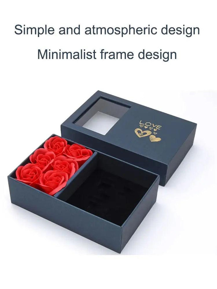 Rose Gift Box Eternal Flower Ring,Pendant,Earrings,Necklace,Jewelry Box 6 Valentine's Day Rose Gift Box Packaging Box Jewelry St - MRLOUIS