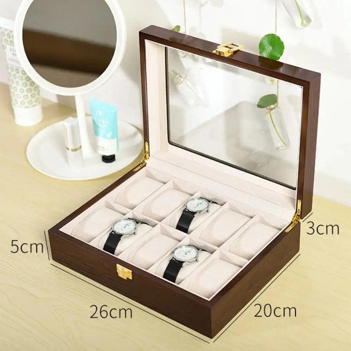 Wooden Watch Box 1/2/3/5/6/10/12 Slot Watch Gift Box Watch Storage Travel Case Organizer Men Jewellery Box Piano-bake-paint - MRLOUIS