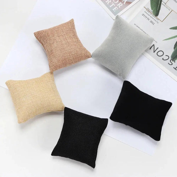 5 Colors Beige Black Grey Fabric Pillow For Watch Bangle Bracelet Display Holder Gift Jewelry Cushion DIY Accessories Wholesale - MRLOUIS