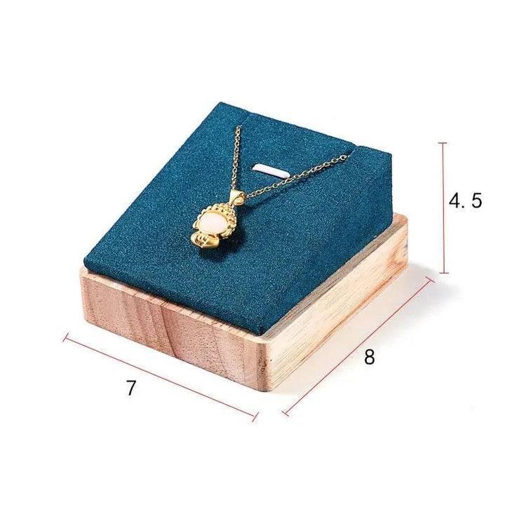 New Wooden Jewelry Pendant Necklace Display Stand Holder PU Velvet Women Shopwindow Wedding Organizer Trays Box - MRLOUIS