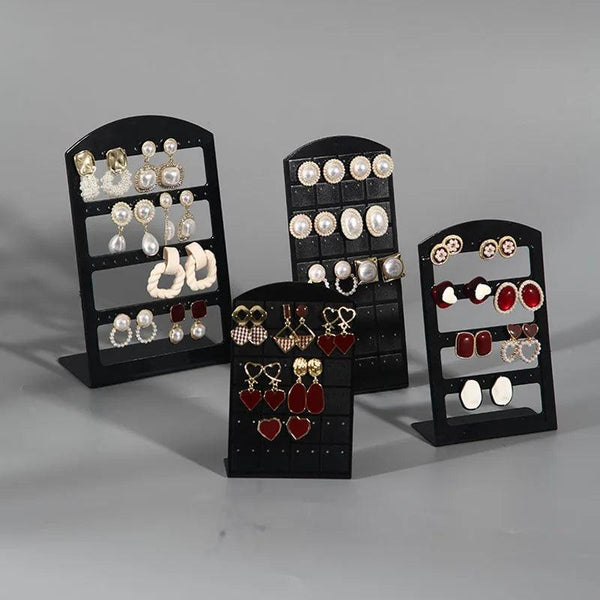 48/72 Holes Portable Earrings Ear Studs Holder Jewelry Display Holders Plastic Earring Showcase Storage Rack Organizer Stand Box MRLOUIS