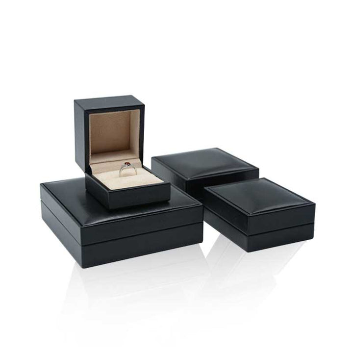 black leather jewelry box