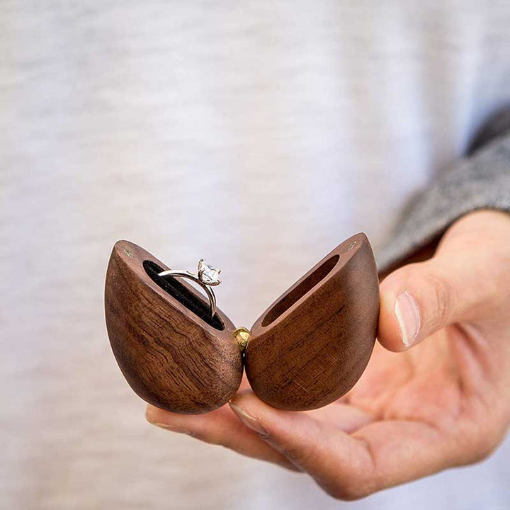 wooden engagement ring box